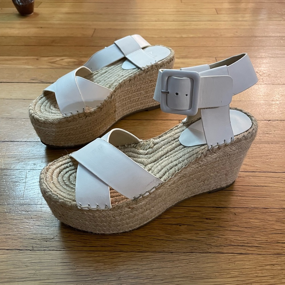 Marc fisher platform wedges sandals espadrilles size 6
